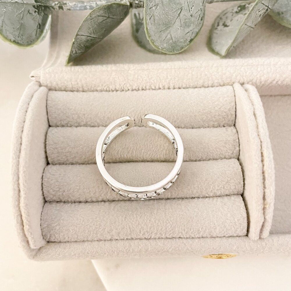 925 Sterling Silver Minimalist Ring Layer Ring Dainty Ring Chain Link Ring - Picture 6 of 8